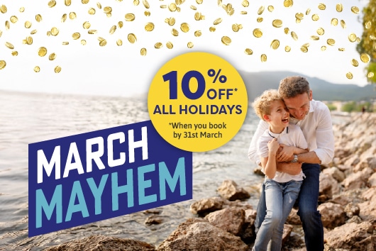 10% Off Holidays | March Mayhem